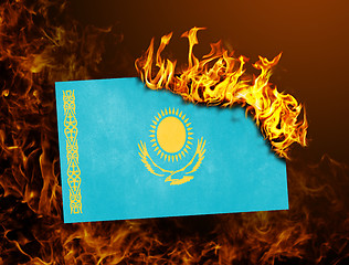 Image showing Flag burning - Kazakhstan