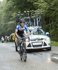 Image showing The Cyclist Tiago Machado Climbing Col du Platzerwasel - Tour de