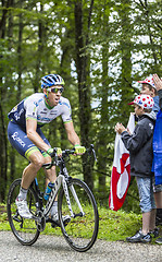 Image showing The Cyclist Mathew Hayman Climbing Col du Platzerwasel - Tour de