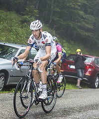 Image showing The Cyclist Jean-Marc Bideau Climbing Col du Platzerwasel - Tour