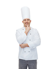 Image showing happy male chef cook thinking