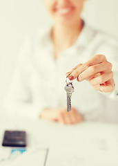 Image showing woman hand holding house keys