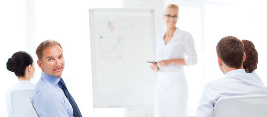 Image showing businessman on business meeting in office