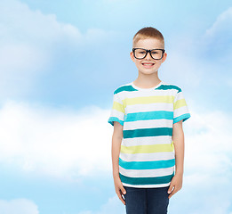 Image showing smiling little boy in eyeglasses