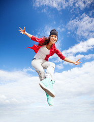 Image showing beautiful dancing girl jumping