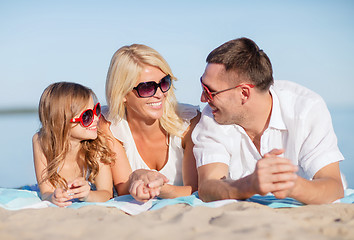 Image showing happy family on the beach