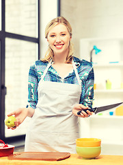 Image showing beautiful woman in the kitchen