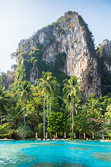 Image showing swimming pool at thailand touristic resort beach