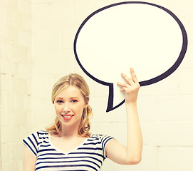 Image showing happy teenage girl with blank text bubble