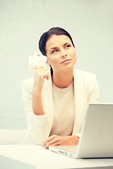 Image showing lovely woman with euro cash money