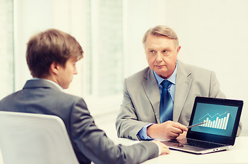 Image showing older man and young man with laptop computer