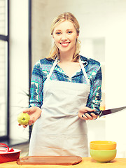 Image showing beautiful woman in the kitchen