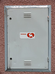 Image showing Warning Dog In Locker