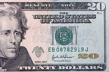 Image showing Twenty dollar bill