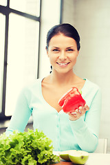 Image showing beautiful woman in the kitchen