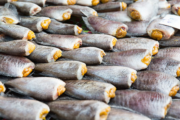 Image showing stuffed fish or seafood at asian street market