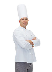 Image showing happy male chef cook with crossed hands