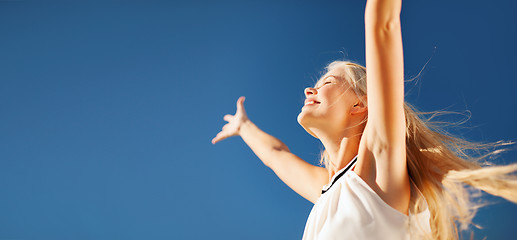 Image showing beautiful woman enjoying summer outdoors