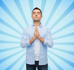 Image showing happy man praying