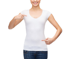 Image showing woman in blank white t-shirt