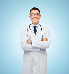 Image showing smiling male doctor in white coat