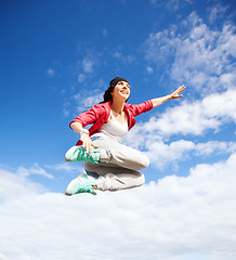 Image showing beautiful dancing girl jumping