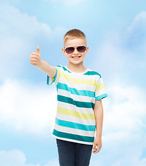 Image showing smiling cute little boy in sunglasses