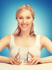 Image showing woman with glass of water