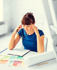 Image showing stressed interior designer