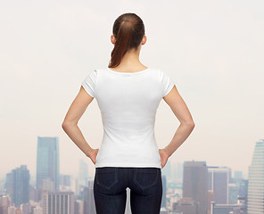 Image showing woman in blank white t-shirt