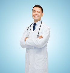 Image showing smiling male doctor in white coat