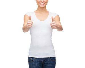 Image showing woman showing thumbs up