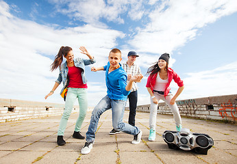 Image showing group of teenagers dancing