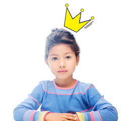 Image showing little girl with crown doodle over head