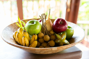 Image showing still life with exotic tropical fruits