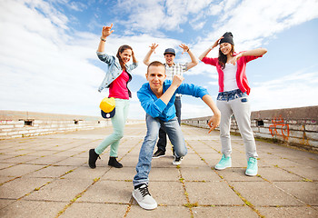 Image showing group of teenagers dancing