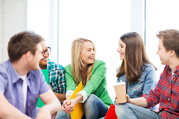 Image showing students communicating and laughing at school