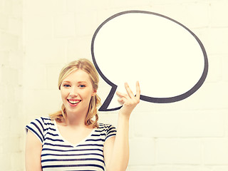 Image showing happy teenage girl with blank text bubble