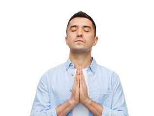 Image showing happy man praying