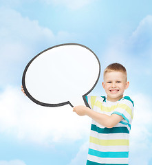 Image showing smiling little boy with blank text bubble