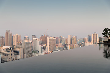 Image showing view from infinity edge pool to bangkok city