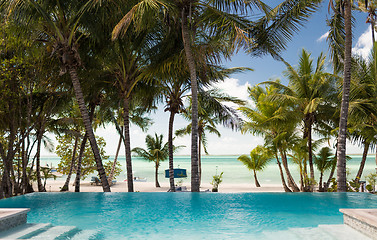 Image showing swimming pool on tropical beach