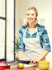 Image showing beautiful woman in the kitchen