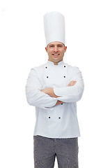 Image showing happy male chef cook with crossed hands