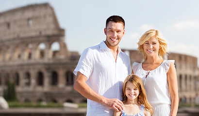 Image showing happy family in rome over coliseum background