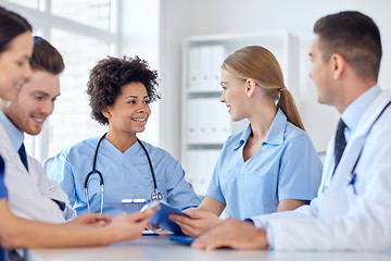 Image showing group of happy doctors meeting at hospital office