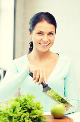 Image showing beautiful woman in the kitchen