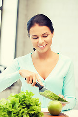 Image showing beautiful woman in the kitchen