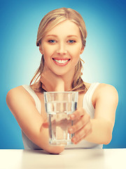 Image showing woman with glass of water