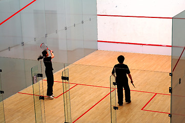 Image showing Playing squash